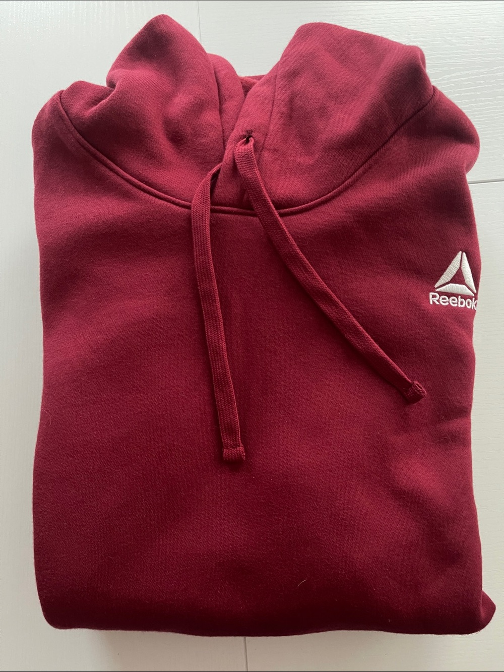 Reebok Men's Burgundy Pullover Hoodie with Logo